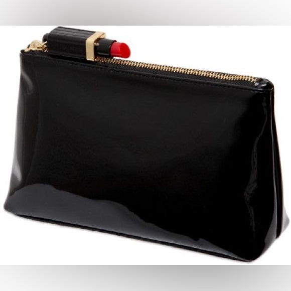 Lulu Guinness Handbags - Lulu Guinness black patent leather makeup bag
